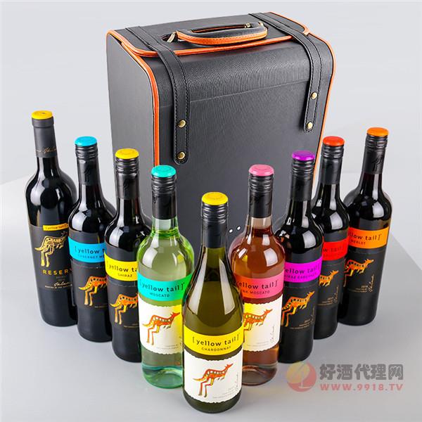 澳洲原瓶黄尾袋鼠系列红酒葡萄酒六只皮盒装口味任选中秋礼品